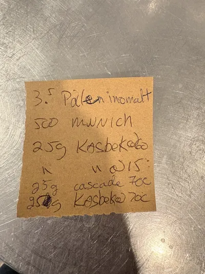 La recette notée pendant le cours.